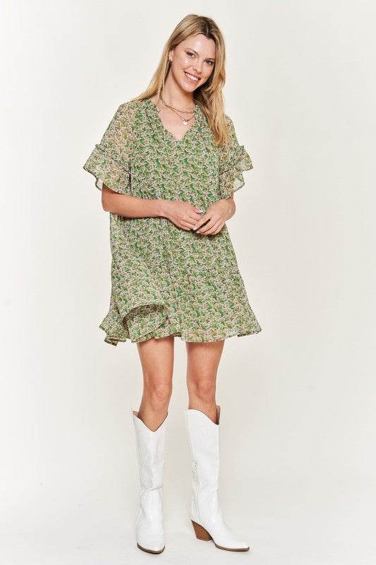 Floral print v-neck mini dress - Shop Style & More | Fresh Looks, Everyday Deals & Free Shipping