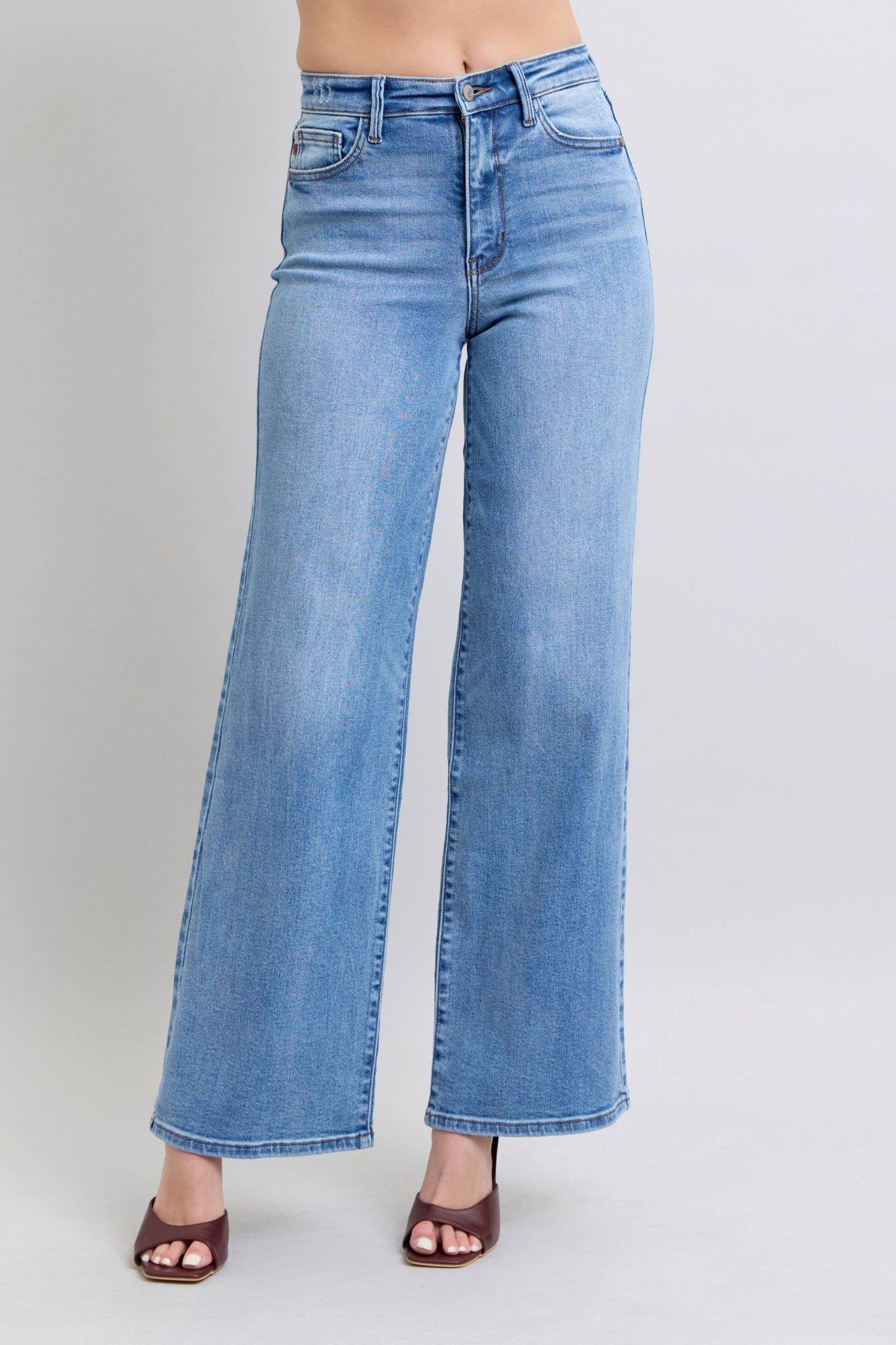 Judy Blue Full Size Wide Leg Jeans with Pockets - Shop Style & More | Fresh Looks, Everyday Deals & Free Shipping