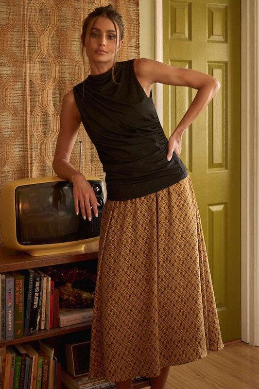 Mittoshop Printed Midi Skirt - Shop Style & More | Fresh Looks, Everyday Deals & Free Shipping