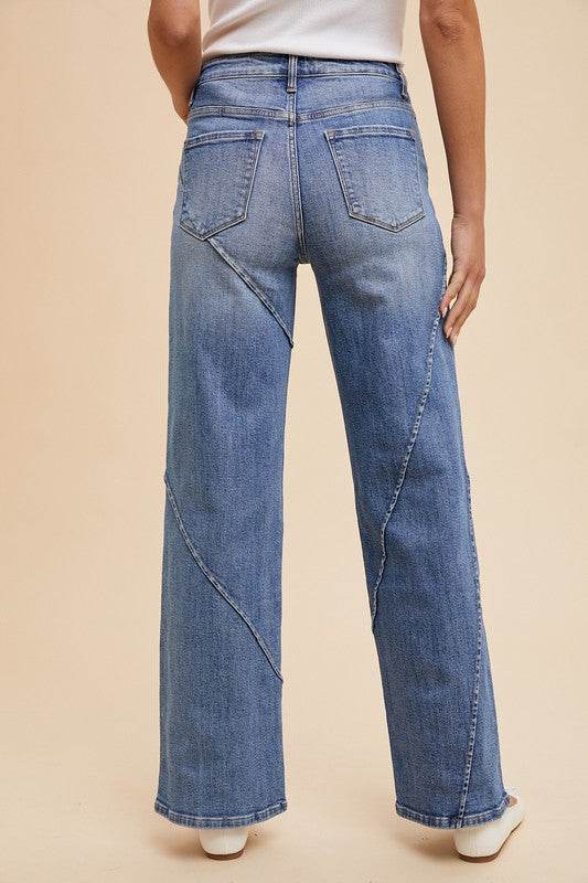 Annie Wear Decorative Seams Wide Leg Jeans - Shop Style & More | Fresh Looks, Everyday Deals & Free Shipping