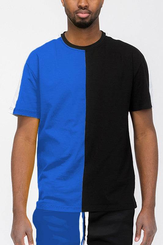 TWO TONE COLOR BLOCK SHORT SLEEVE TSHIRT - Shop Style & More | Fresh Looks, Everyday Deals & Free Shipping