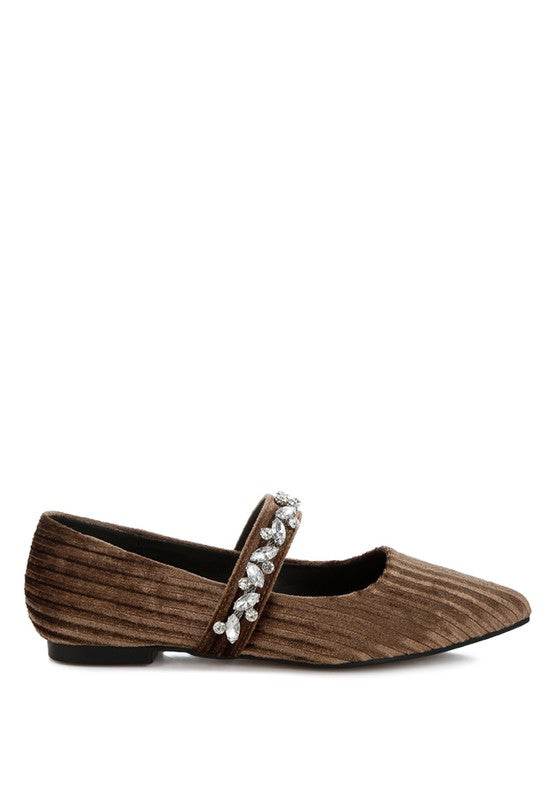 Dresden Diamante Brooch Velvet Ballerinas - Shop Style & More | Fresh Looks, Everyday Deals & Free Shipping
