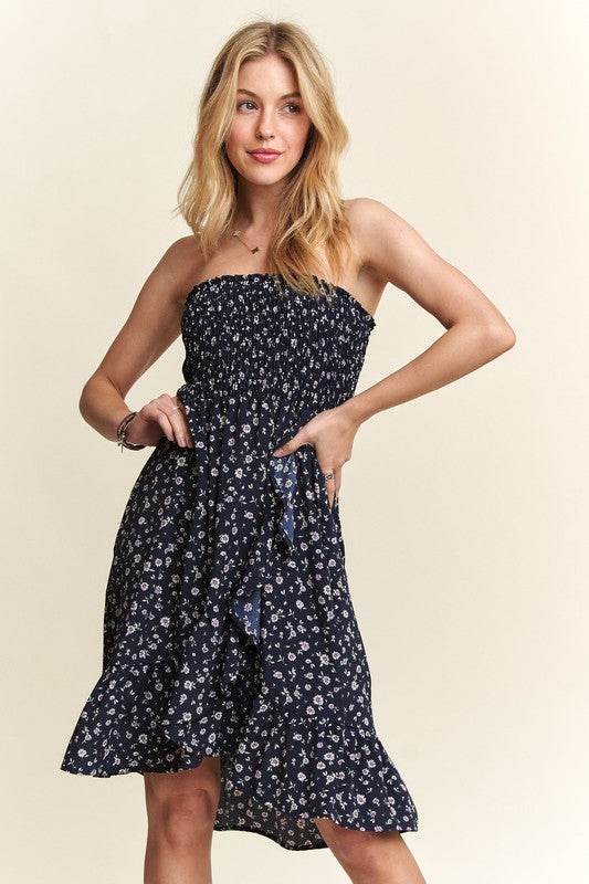 ADORA Smocked Floral Tube Dress with Pockets - Shop Style & More | Fresh Looks, Everyday Deals & Free Shipping