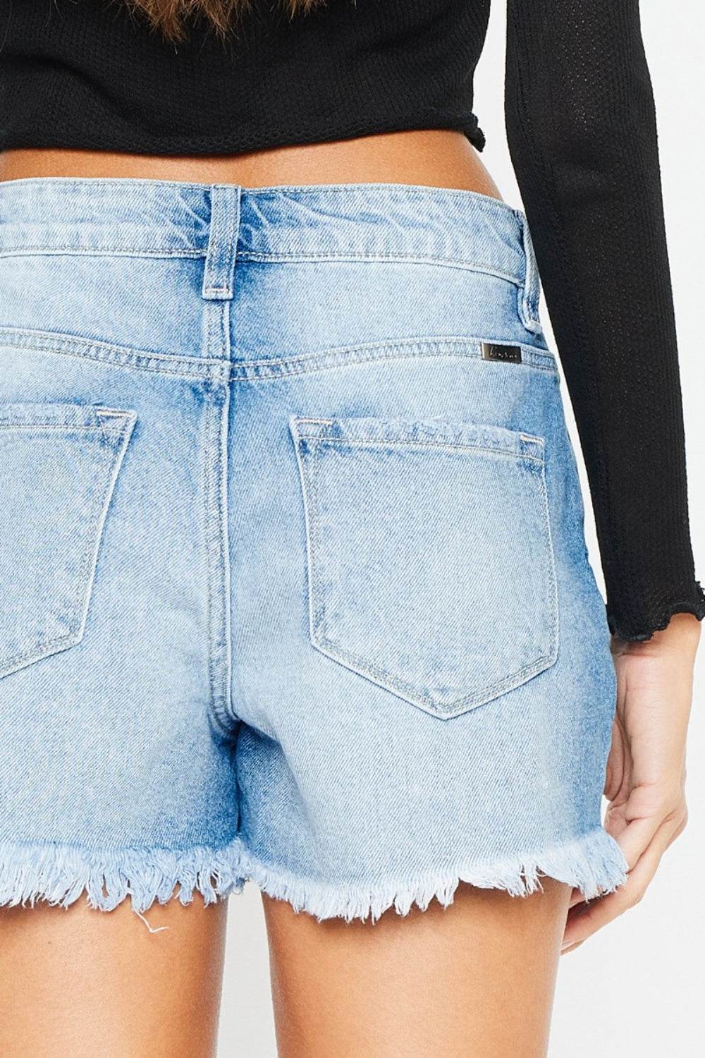 Kancan High Waist Frayed Denim Shorts - Shop Style & More | Fresh Looks, Everyday Deals & Free Shipping