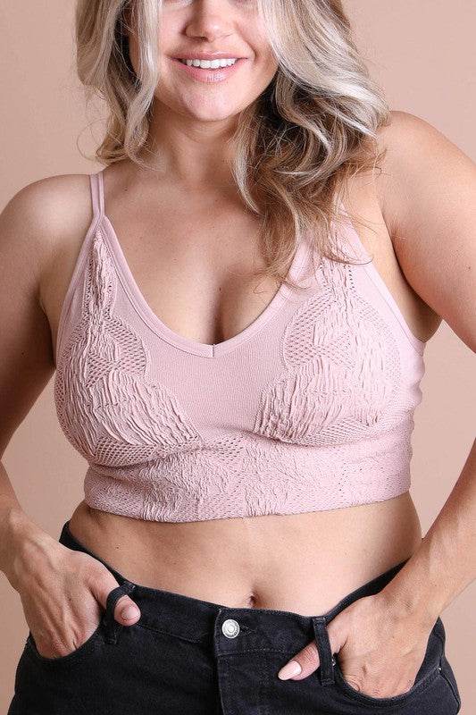 Seamless Padded Textured Brami Plus Size - Shop Style & More | Fresh Looks, Everyday Deals & Free Shipping