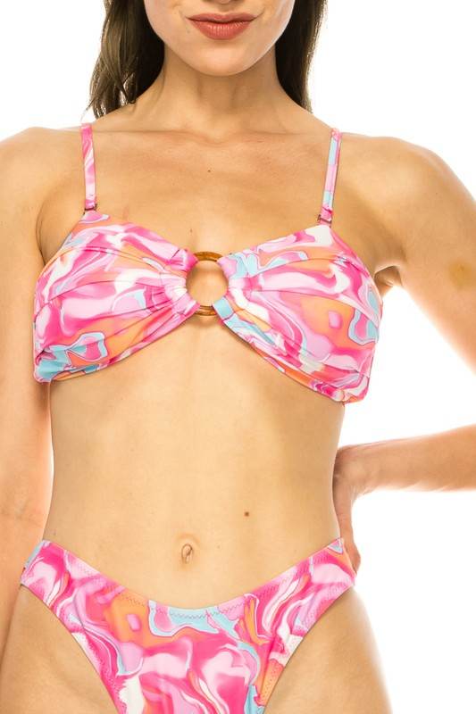 TWO PIECE FLORAL PRINTS O RING BIKINI - Shop Style & More | Fresh Looks, Everyday Deals & Free Shipping
