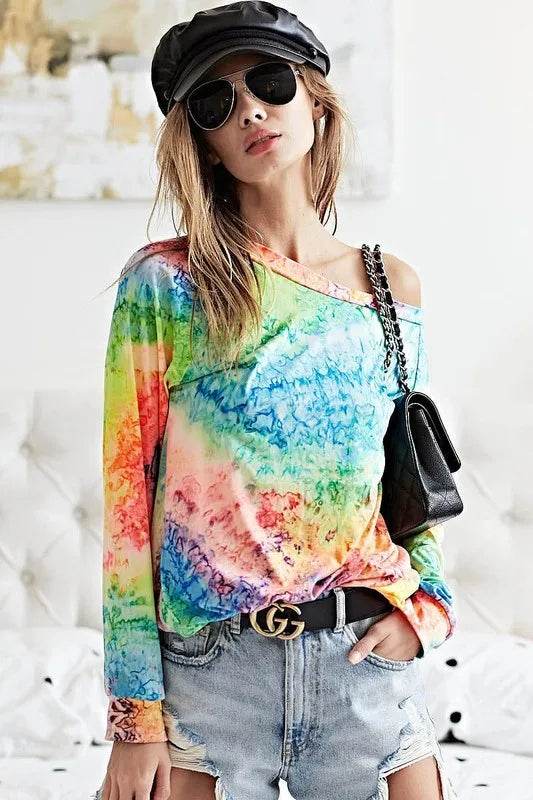 BiBi Tie Dye Soft Knit Jersey T-Shirt - Shop Style & More | Fresh Looks, Everyday Deals & Free Shipping