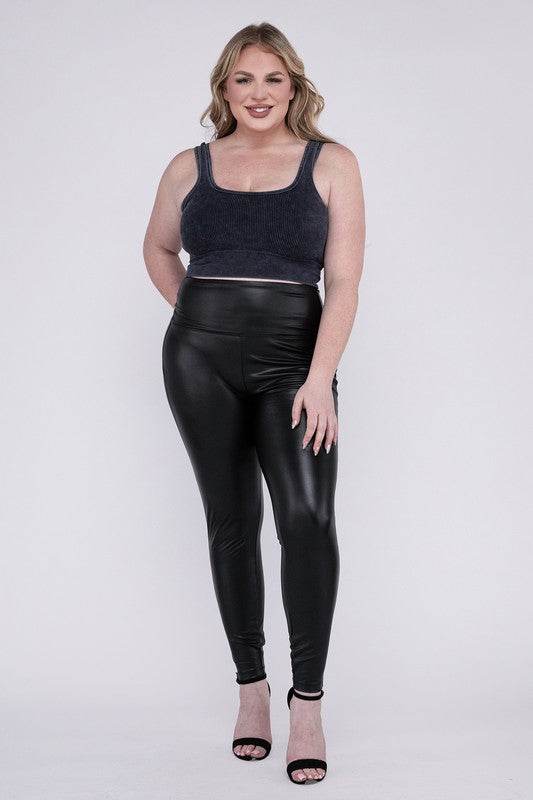Plus High Rise Faux Leather Leggings - Shop Style & More | Fresh Looks, Everyday Deals & Free Shipping