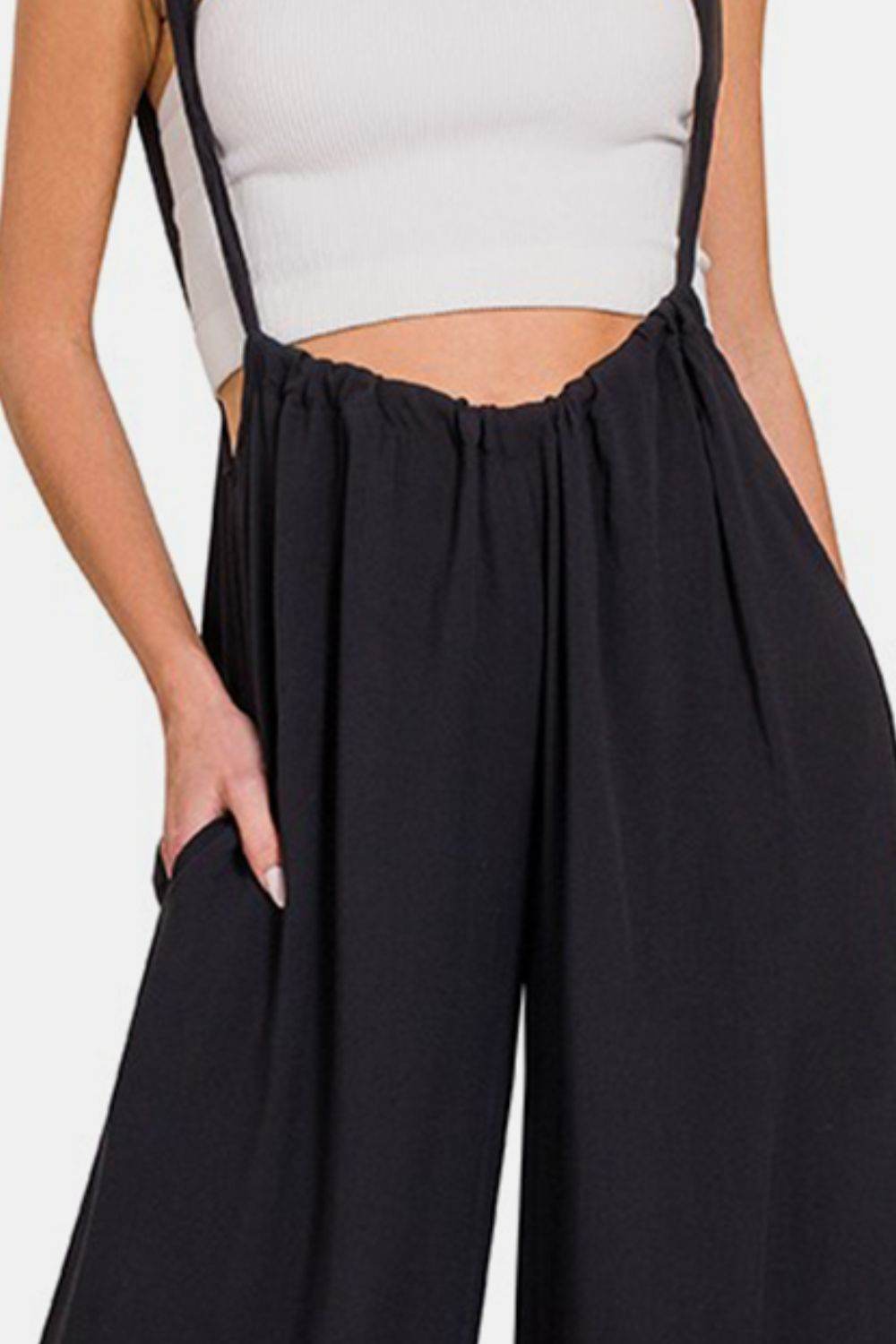 Zenana Tie Back Suspender Jumpsuit with Pockets - Shop Style & More | Fresh Looks, Everyday Deals & Free Shipping