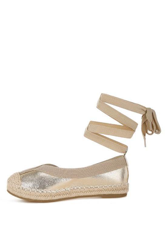 Zayal Metallic Detachable Lace Espadrilles - Shop Style & More | Fresh Looks, Everyday Deals & Free Shipping