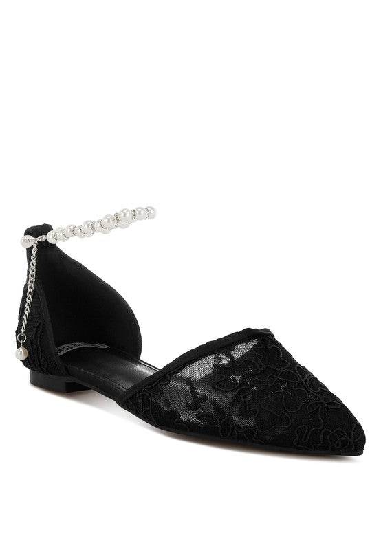 Shrami Pearl & Rhinestone Strap Flat Sandals - Shop Style & More | Fresh Looks, Everyday Deals & Free Shipping