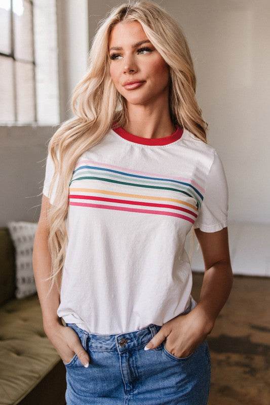 Carter Rainbow Stripe Crewneck Top - Shop Style & More | Fresh Looks, Everyday Deals & Free Shipping