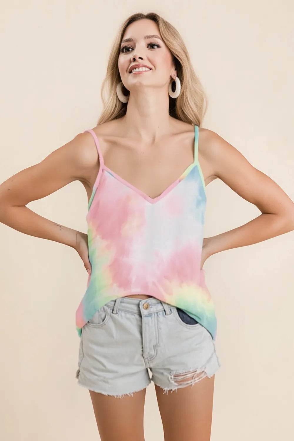BiBi Tie Dye French Terry Knit Cami - Shop Style & More | Fresh Looks, Everyday Deals & Free Shipping