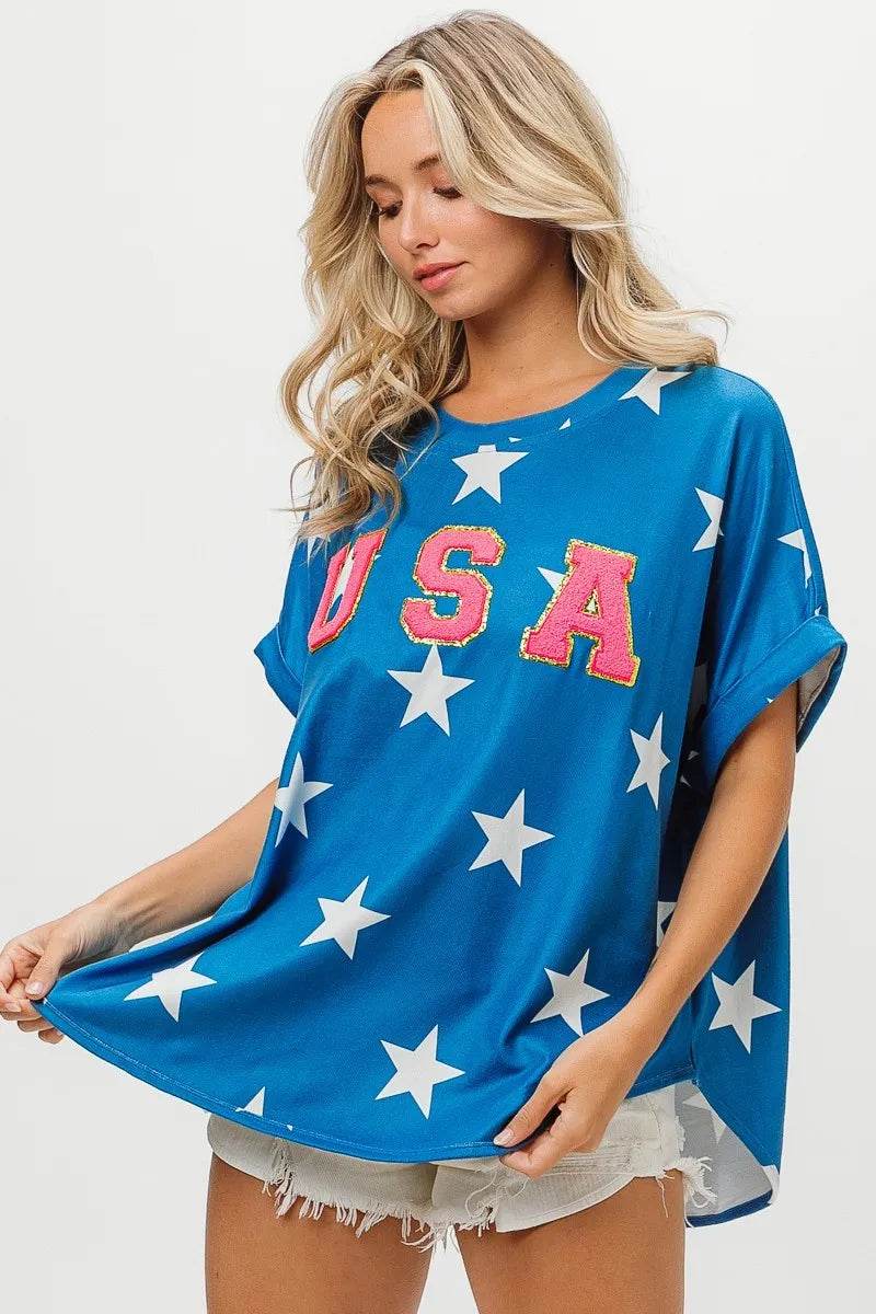 BiBi Fourth Of July Star Knit T-Shirt - Shop Style & More | Fresh Looks, Everyday Deals & Free Shipping
