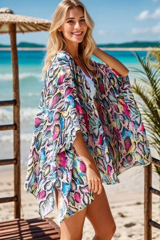 Heimish Full Size Multi Color Snake Open Cardigan Plus Size - Shop Style & More | Fresh Looks, Everyday Deals & Free Shipping