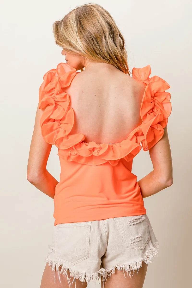 BiBi Merrow Frilled Strap With Neckline Tank Top - Shop Style & More | Fresh Looks, Everyday Deals & Free Shipping