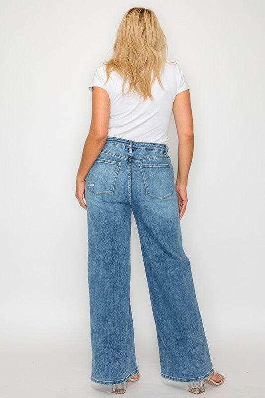 bytos Full Size High Rise Wide Leg Jeans with Pockets - Shop Style & More | Fresh Looks, Everyday Deals & Free Shipping