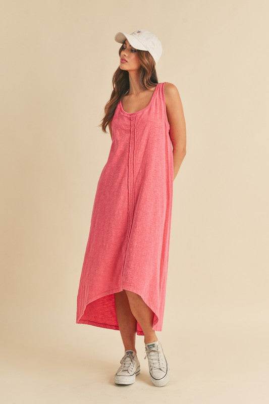 Aemi + Co High-Low Hem Scoop Neck Midi Tank Dress - Shop Style & More | Fresh Looks, Everyday Deals & Free Shipping