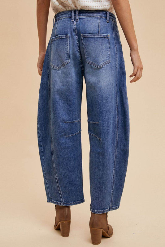 Annie Wear Mid Rise Barrel Leg Jeans with Pockets - Shop Style & More | Fresh Looks, Everyday Deals & Free Shipping