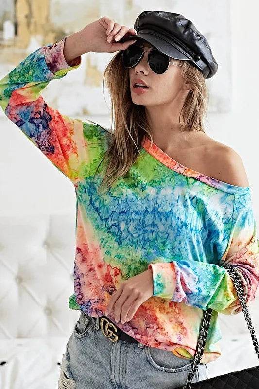 BiBi Tie Dye Soft Knit Jersey T-Shirt - Shop Style & More | Fresh Looks, Everyday Deals & Free Shipping