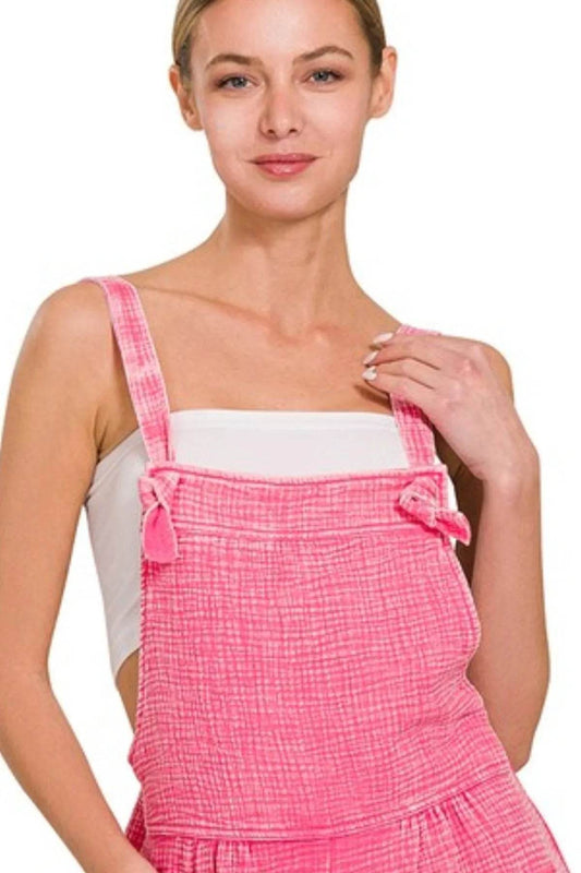 Zenana Woven Double Gauze Acid Washed Romper - Shop Style & More | Fresh Looks, Everyday Deals & Free Shipping