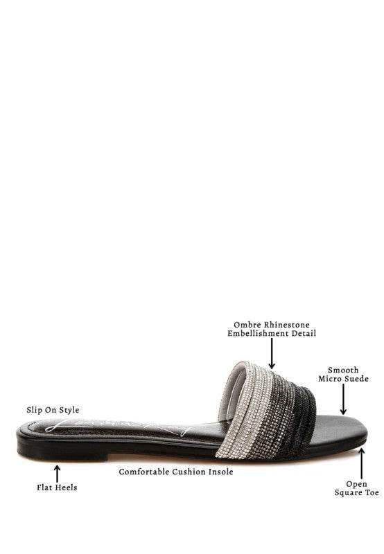 Chrisy Rhinestone Strap Slip On Flats - Shop Style & More | Fresh Looks, Everyday Deals & Free Shipping