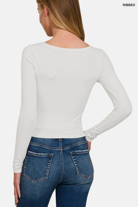 Zenana Scoop Neck Long Sleeve T-Shirt - Shop Style & More | Fresh Looks, Everyday Deals & Free Shipping