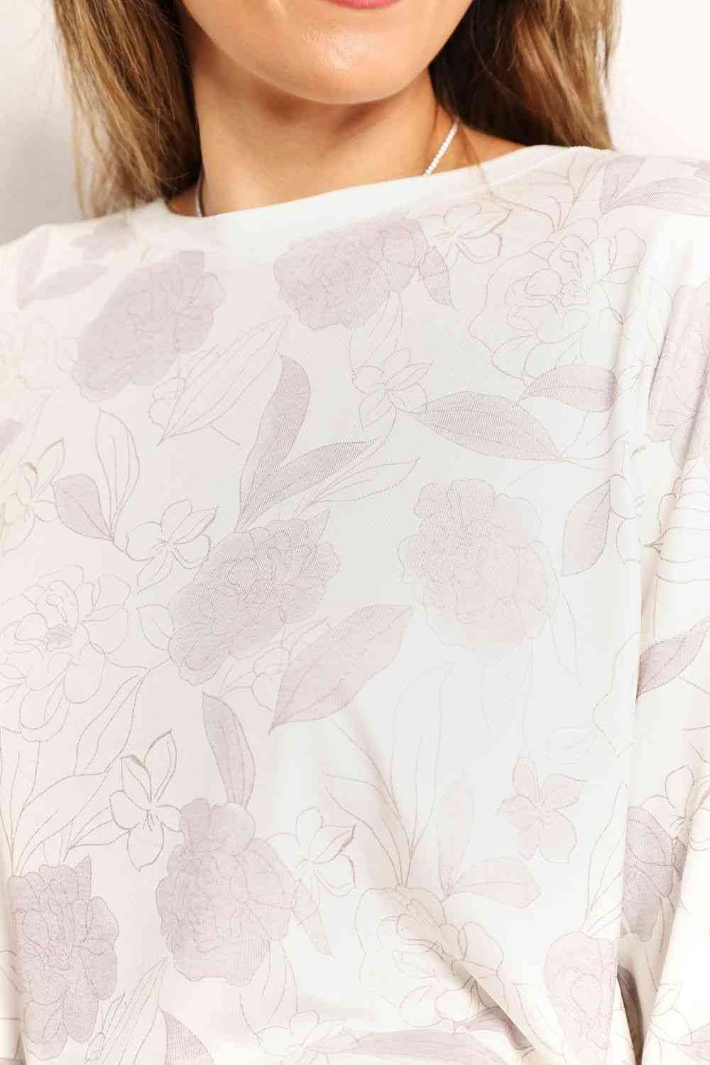 Double Take Floral Long Sleeve Top and Shorts Loungewear Set - Shop Style & More | Fresh Looks, Everyday Deals & Free Shipping