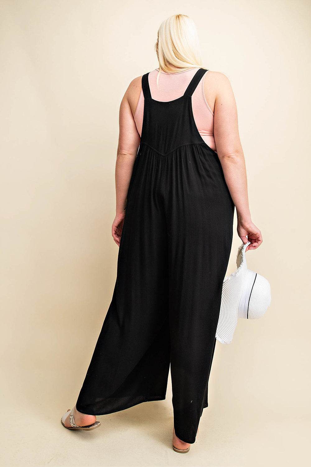 Kori America Full Size Sleeveless Ruched Wide Leg Overalls - Shop Style & More | Fresh Looks, Everyday Deals & Free Shipping