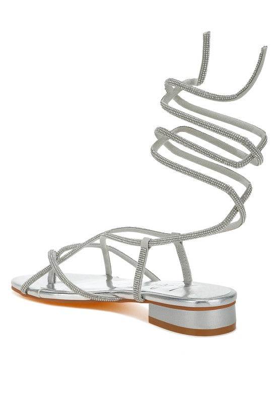 Babbity Rhinestone Embellished Lace-Up Sandals - Shop Style & More | Fresh Looks, Everyday Deals & Free Shipping