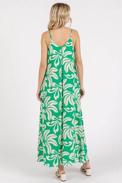 Mittoshop Printed V-Neck Maxi Cami Dress with Pockets - Shop Style & More | Fresh Looks, Everyday Deals & Free Shipping