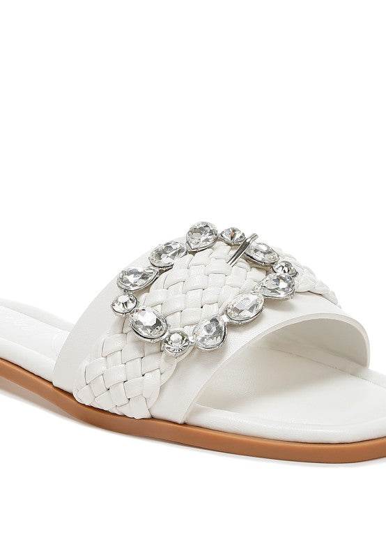 Hazbin Diamante Flat Sandals - Shop Style & More | Fresh Looks, Everyday Deals & Free Shipping