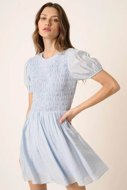 Mittoshop Smocking Detail Puff Sleeve Mini Dress - Shop Style & More | Fresh Looks, Everyday Deals & Free Shipping