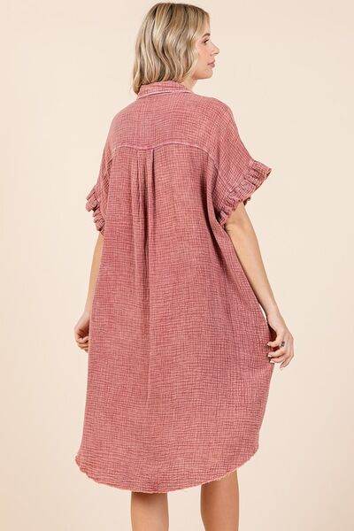 Mittoshop Mineral Wash Cotton Gauze Mini Shirt Dress - Shop Style & More | Fresh Looks, Everyday Deals & Free Shipping