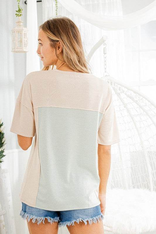 Heimish Full Size Contrast Round Neck Short Sleeve T-Shirt Plus Size - Shop Style & More | Fresh Looks, Everyday Deals & Free Shipping