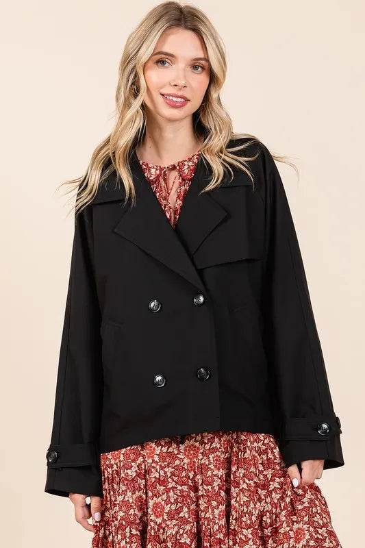 Mittoshop Double Breasted Long Sleeve Trench Coat Jacket - Shop Style & More | Fresh Looks, Everyday Deals & Free Shipping
