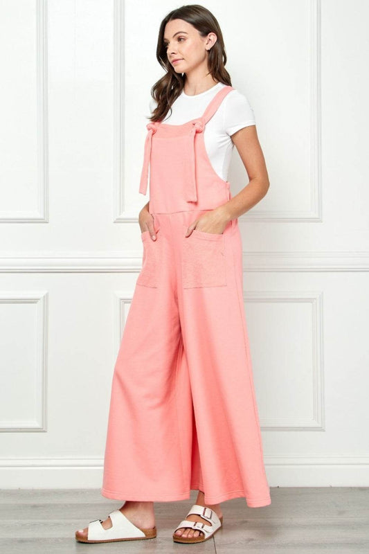 Veveret Wide Strap French Terry Overalls - Shop Style & More | Fresh Looks, Everyday Deals & Free Shipping