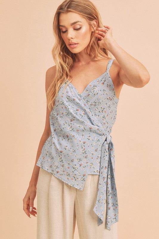 Aemi + Co Ditsy Floral Surplice Adjustable Straps Cami - Shop Style & More | Fresh Looks, Everyday Deals & Free Shipping