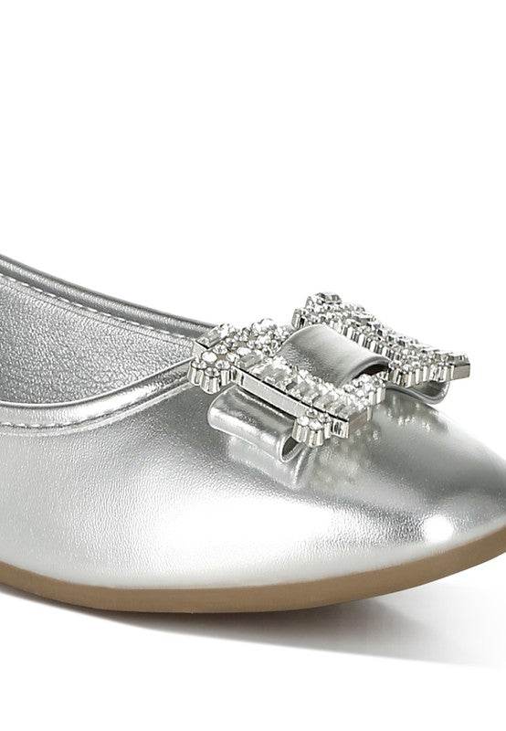 Navik Rhinestone Buckle Metallic Ballerinas - Shop Style & More | Fresh Looks, Everyday Deals & Free Shipping