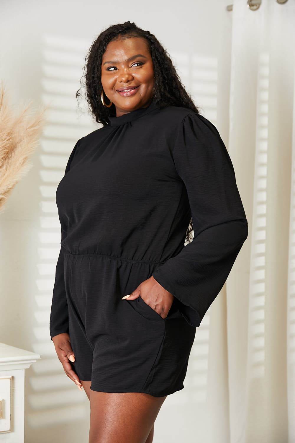 Culture Code Full Size Open Back Romper with Pockets - Shop Style & More | Fresh Looks, Everyday Deals & Free Shipping