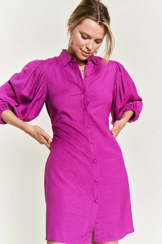 SOLID BUTTON DOWN DRESS PLUS JBJ1004P - Shop Style & More | Fresh Looks, Everyday Deals & Free Shipping