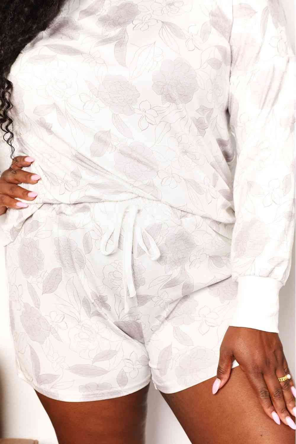 Double Take Floral Long Sleeve Top and Shorts Loungewear Set - Shop Style & More | Fresh Looks, Everyday Deals & Free Shipping