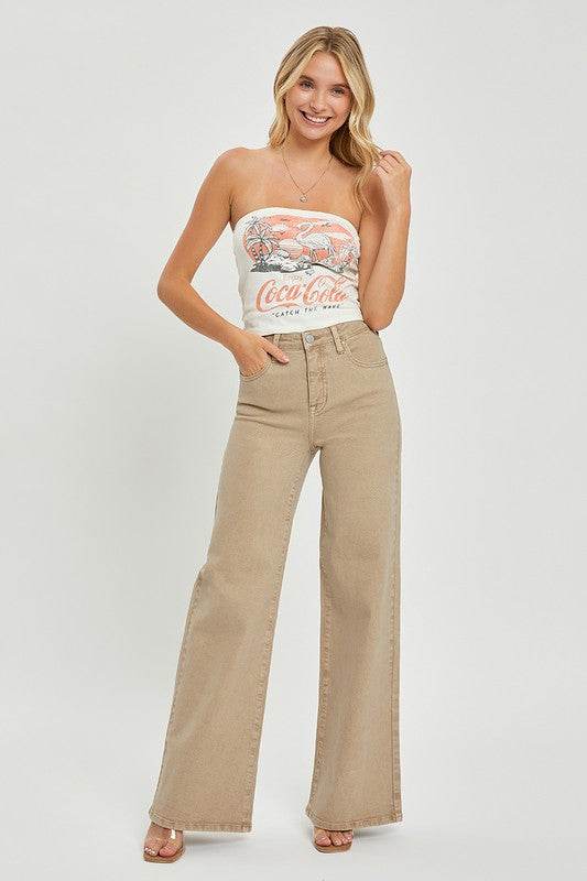 RISEN Full Size Tummy Control High Rise Wide Leg Jeans Plus Size - Shop Style & More | Fresh Looks, Everyday Deals & Free Shipping
