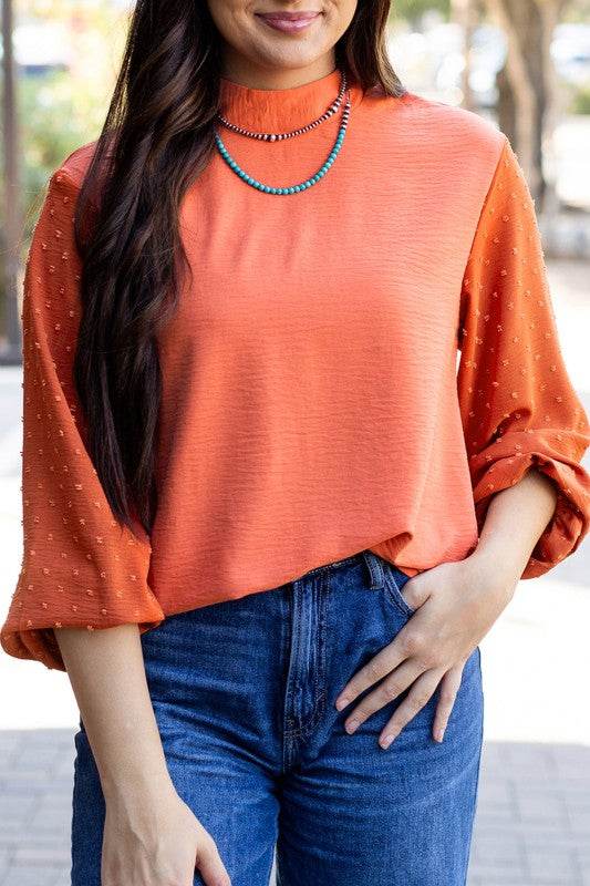 June Swiss Dot Balloon Sleeve Loose Blouse - Shop Style & More | Fresh Looks, Everyday Deals & Free Shipping