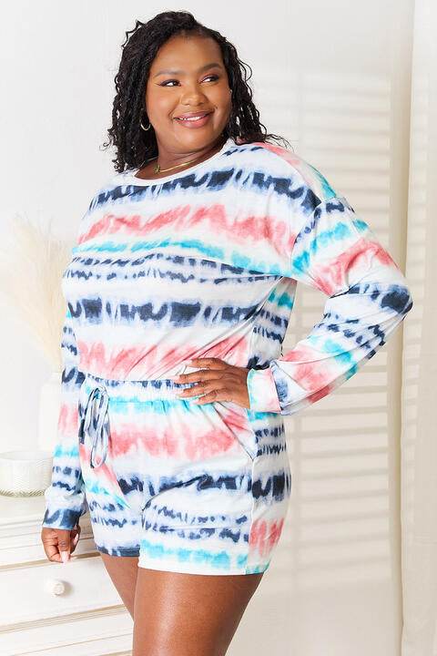 Shiny Tie-Dye Dropped Shoulder Lounge Set - Shop Style & More | Fresh Looks, Everyday Deals & Free Shipping