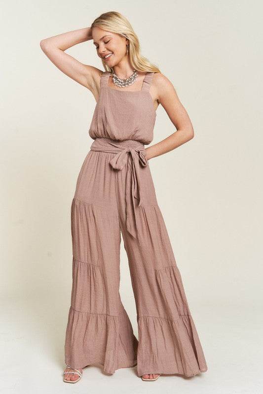 ELASTIC STRAP TIERED JUMPSUIT - Shop Style & More | Fresh Looks, Everyday Deals & Free Shipping