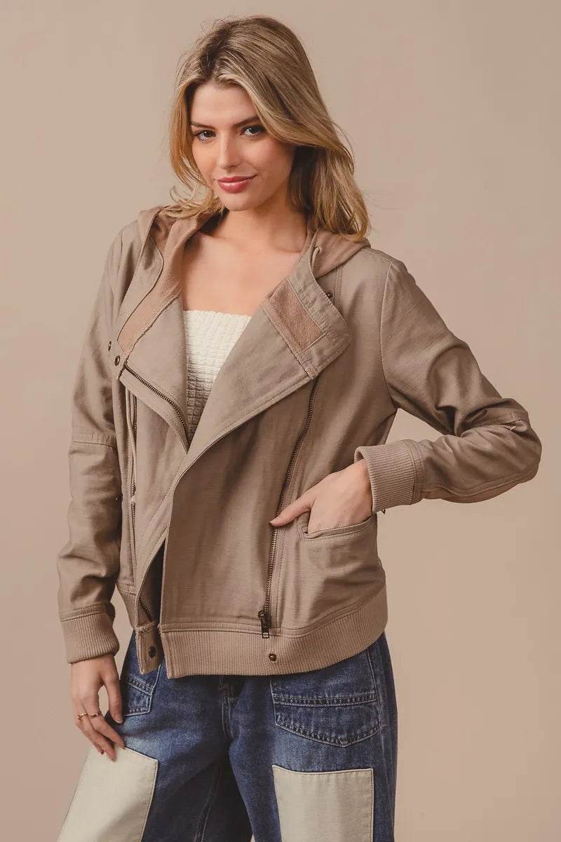 BiBi Textured Woven Rider Jacket - Shop Style & More | Fresh Looks, Everyday Deals & Free Shipping