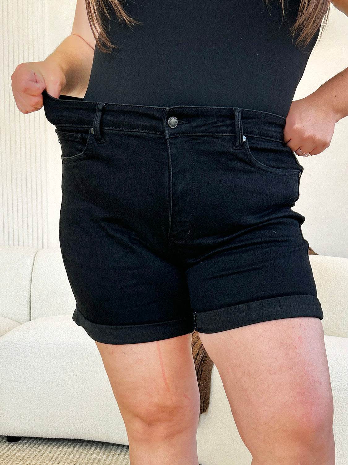 Judy Blue Full Size High Waist Tummy Control Cuffed Denim Shorts - Shop Style & More | Fresh Looks, Everyday Deals & Free Shipping