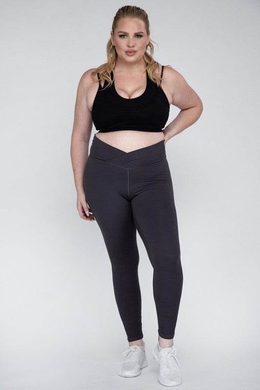 Plus Size V Waist Full Length Leggings - Shop Style & More | Fresh Looks, Everyday Deals & Free Shipping