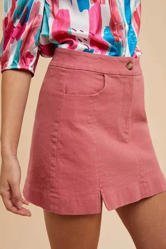 Annie Wear Comfort Stretch Cotton Slit Detailed Mini Skirt - Shop Style & More | Fresh Looks, Everyday Deals & Free Shipping
